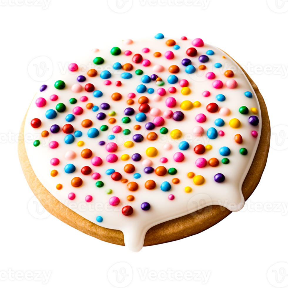 Realistic Gingerbread Cookie with Icing Design on Clear Background png