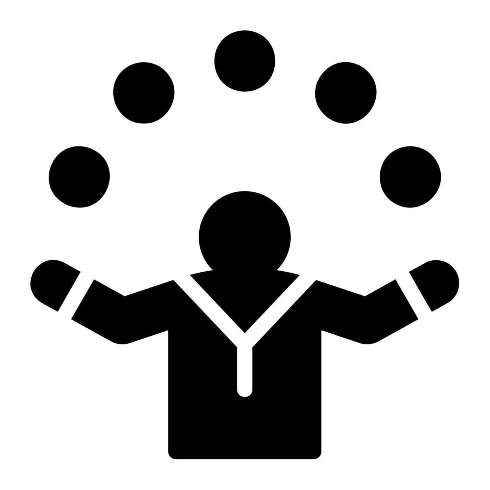 juggler clown glyph icon vector