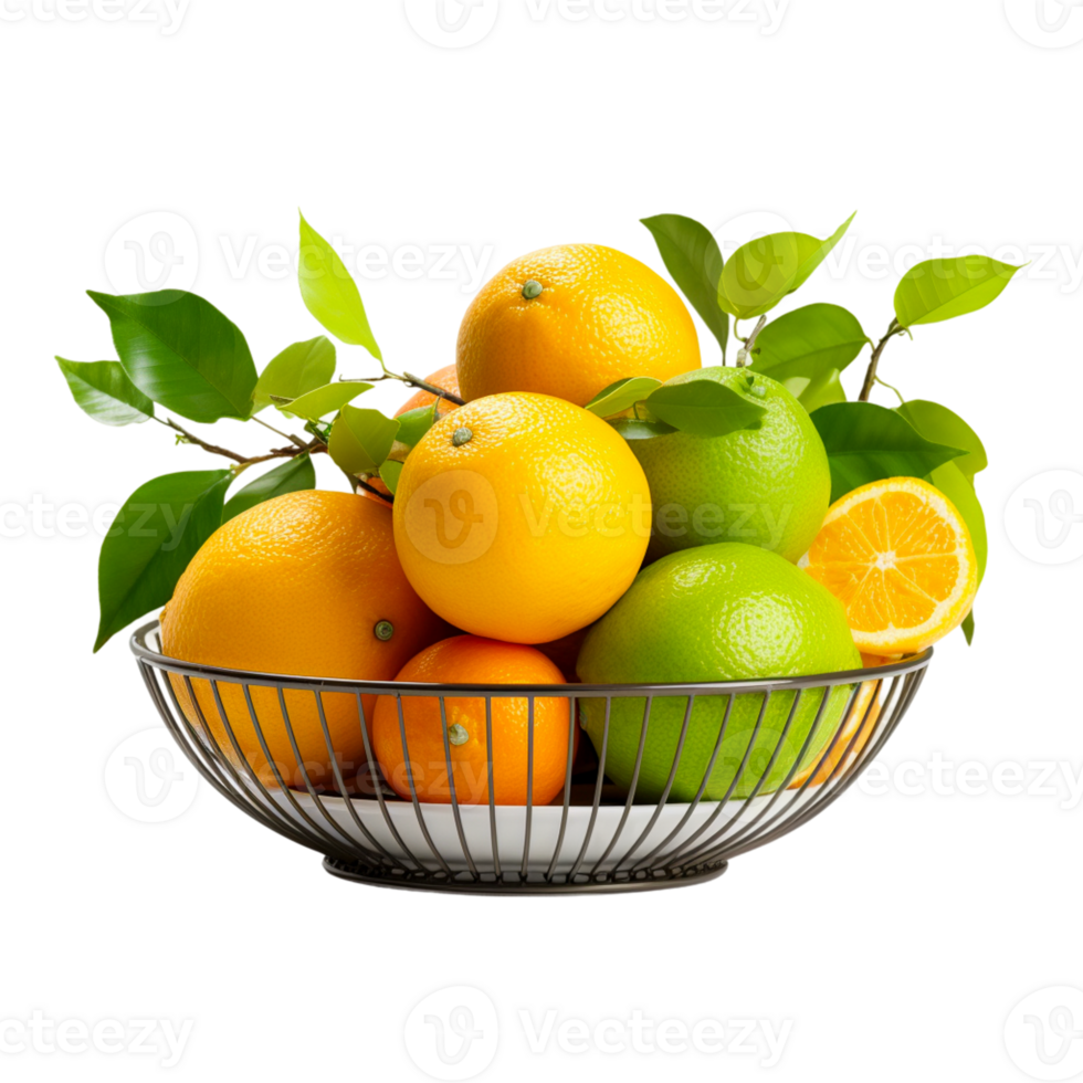 Decorative Fruit Basket with Fresh and Vibrant Colors png