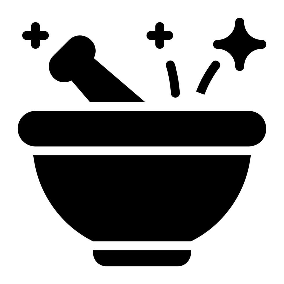 witchcraft mortar glyph icon vector