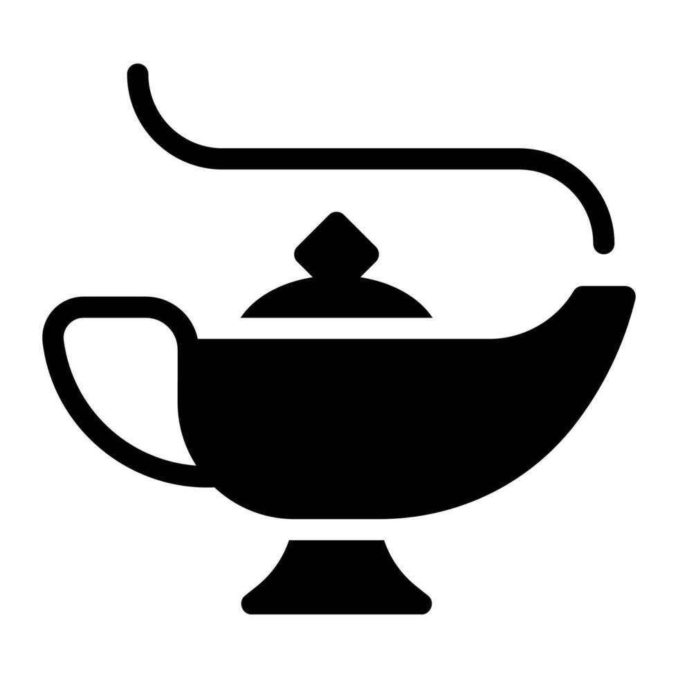 magic lamp glyph icon vector
