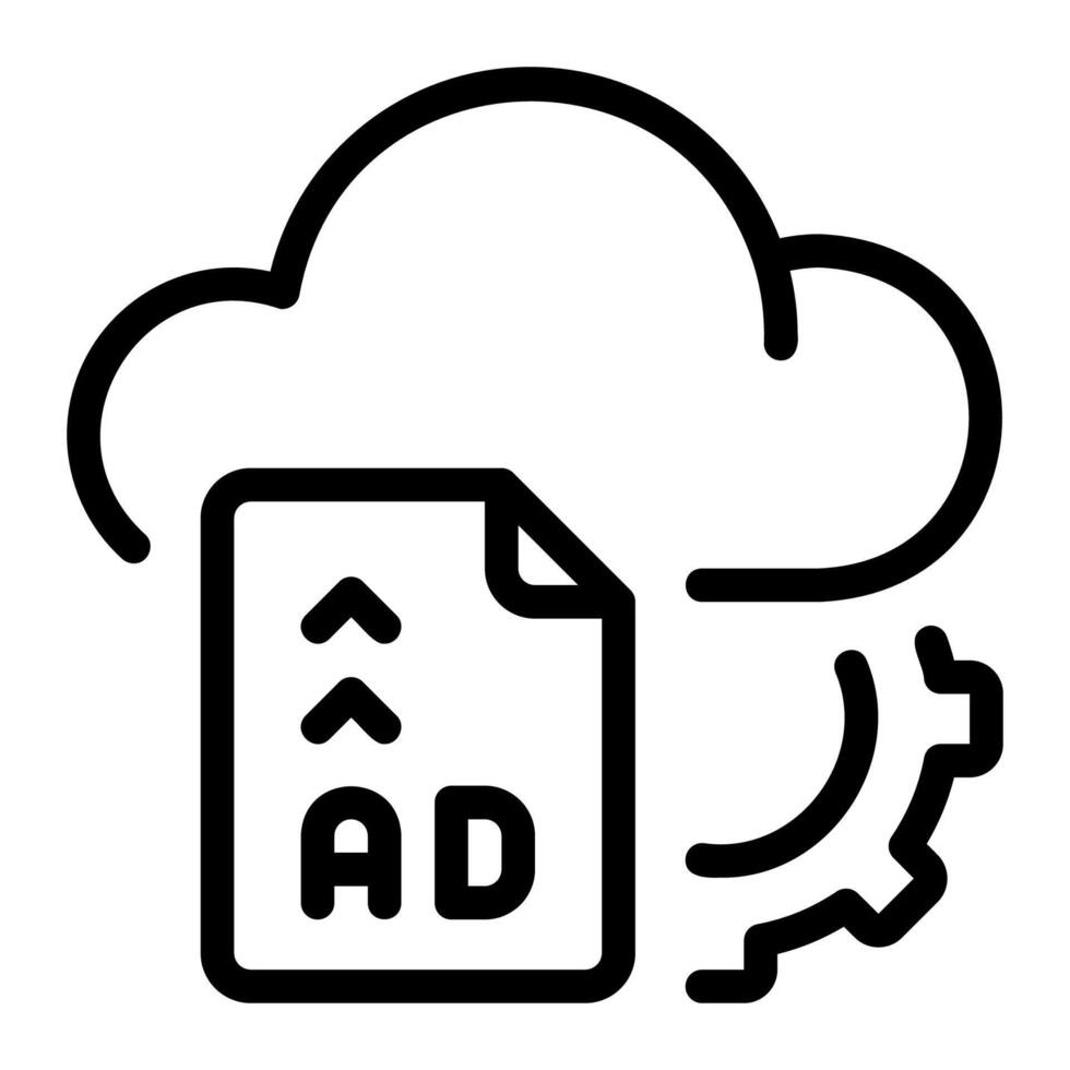 marketing automation and backup data outline icon vector
