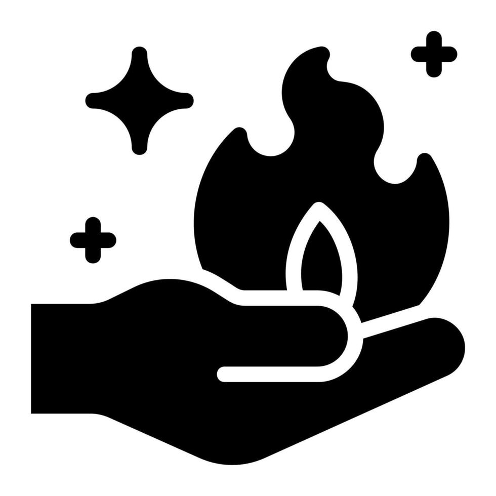 magic fire glyph icon vector