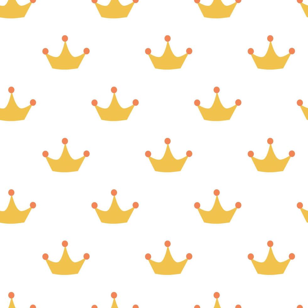 Seamless Pattern with crown of kings, princes, monarchs and queens. Flat illustration. vector