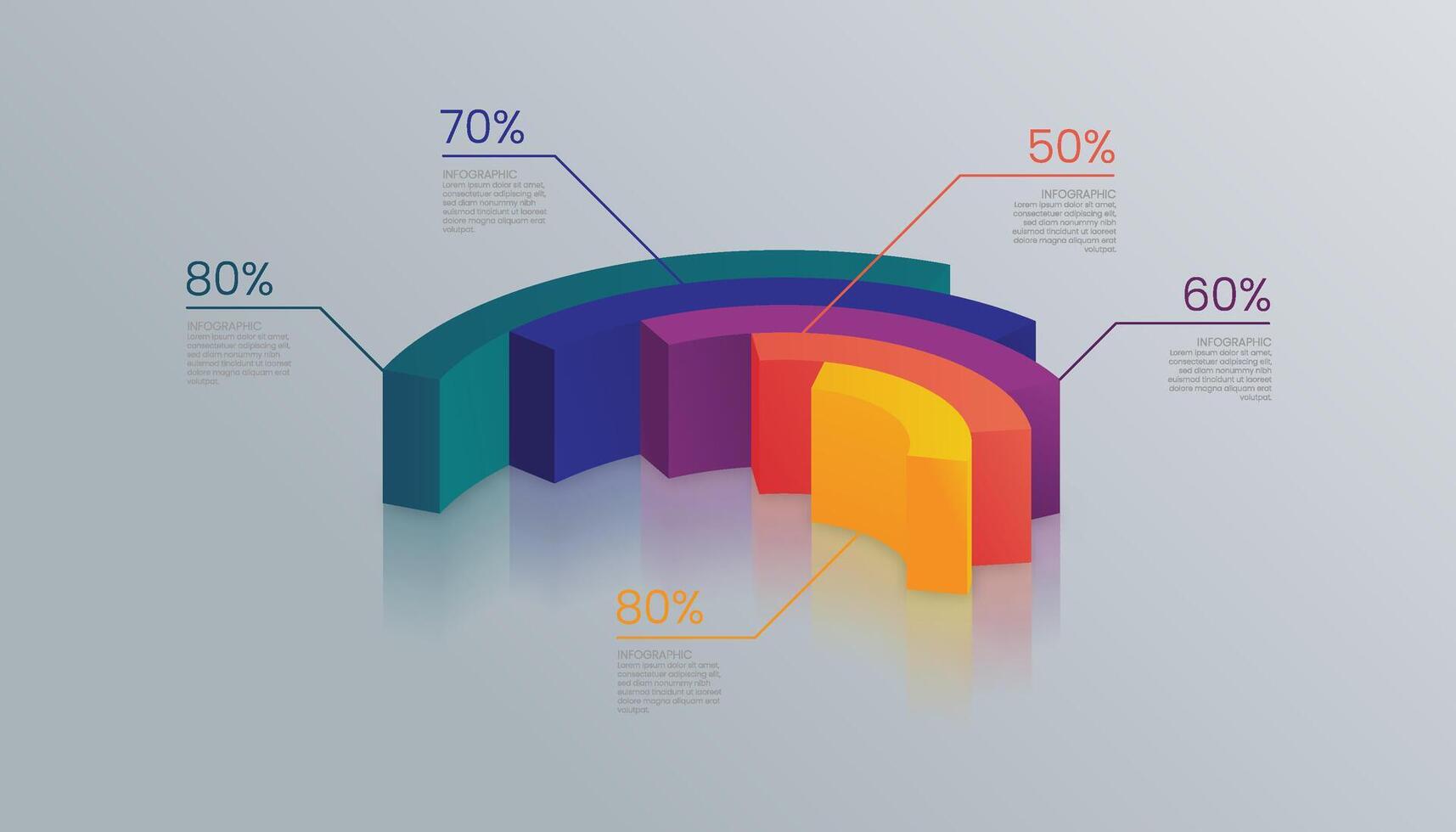 infographic chart template vector