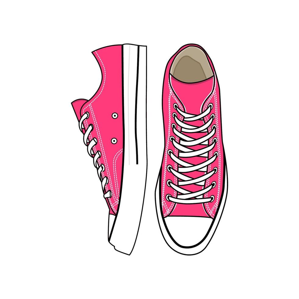 Shoe Pink Low Image And Illustration On White Background vector