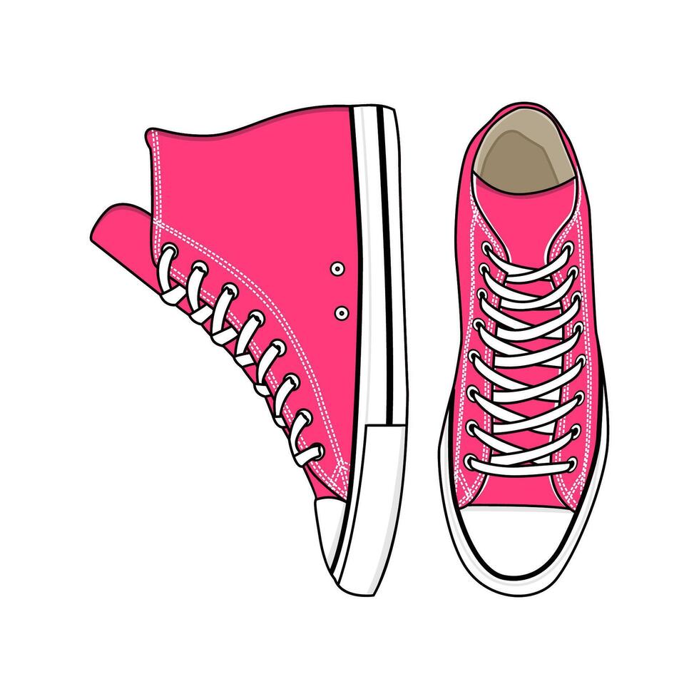 Sneakers Footwear Pink Color Image And Illustration vector
