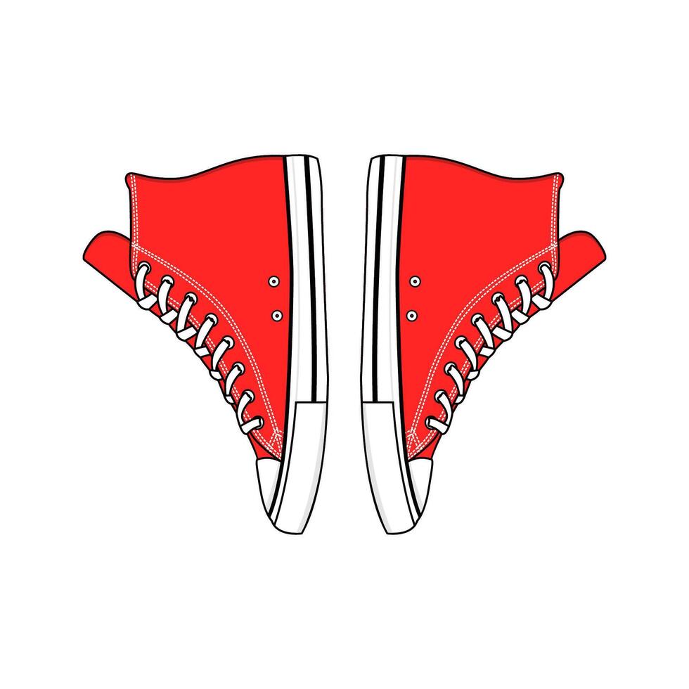 Sneakers Red Footwear Image And Illustration vector