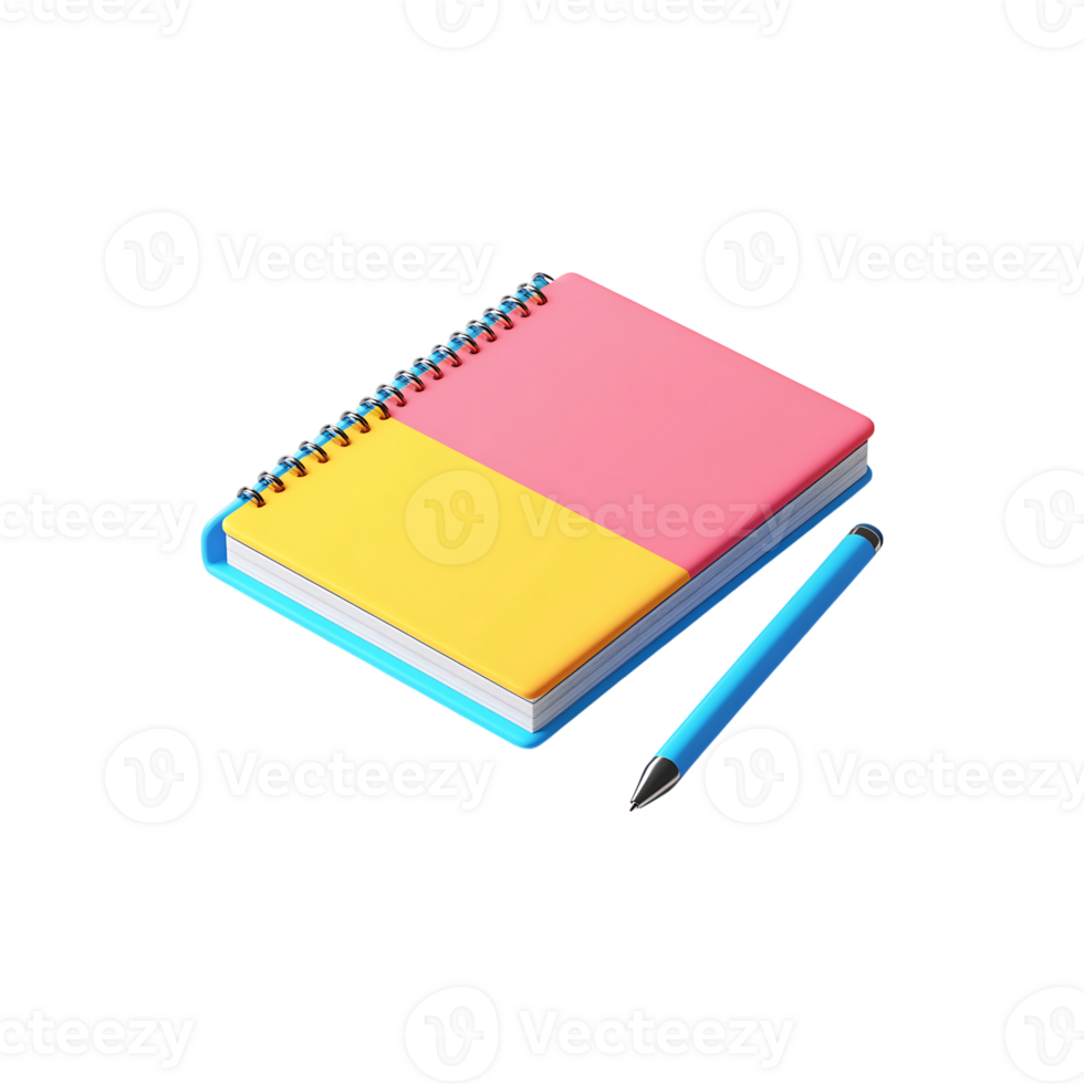 3d notepad and pen png
