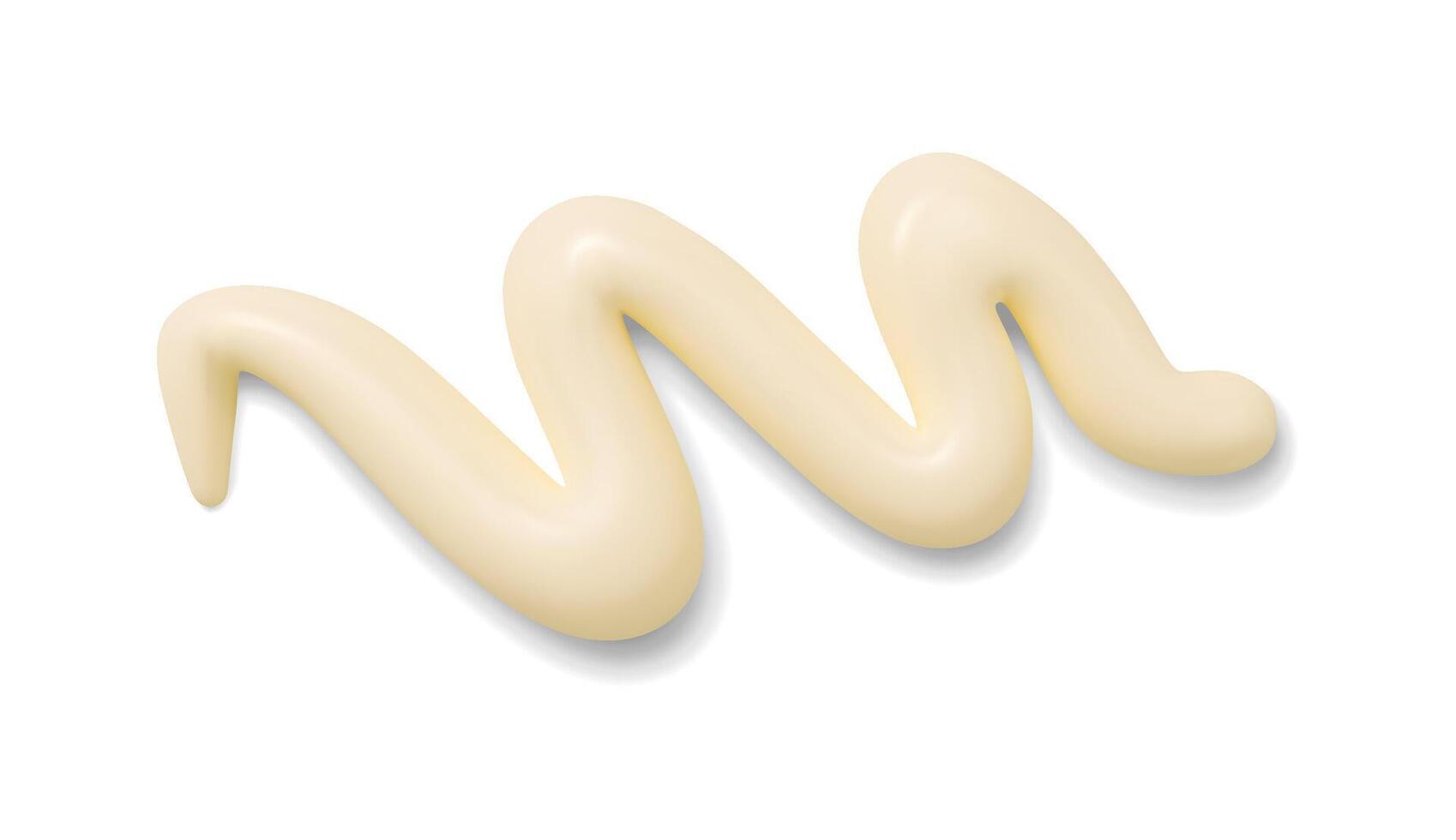 Mayonnaise sauce splash, smooth, creamy swirl vector