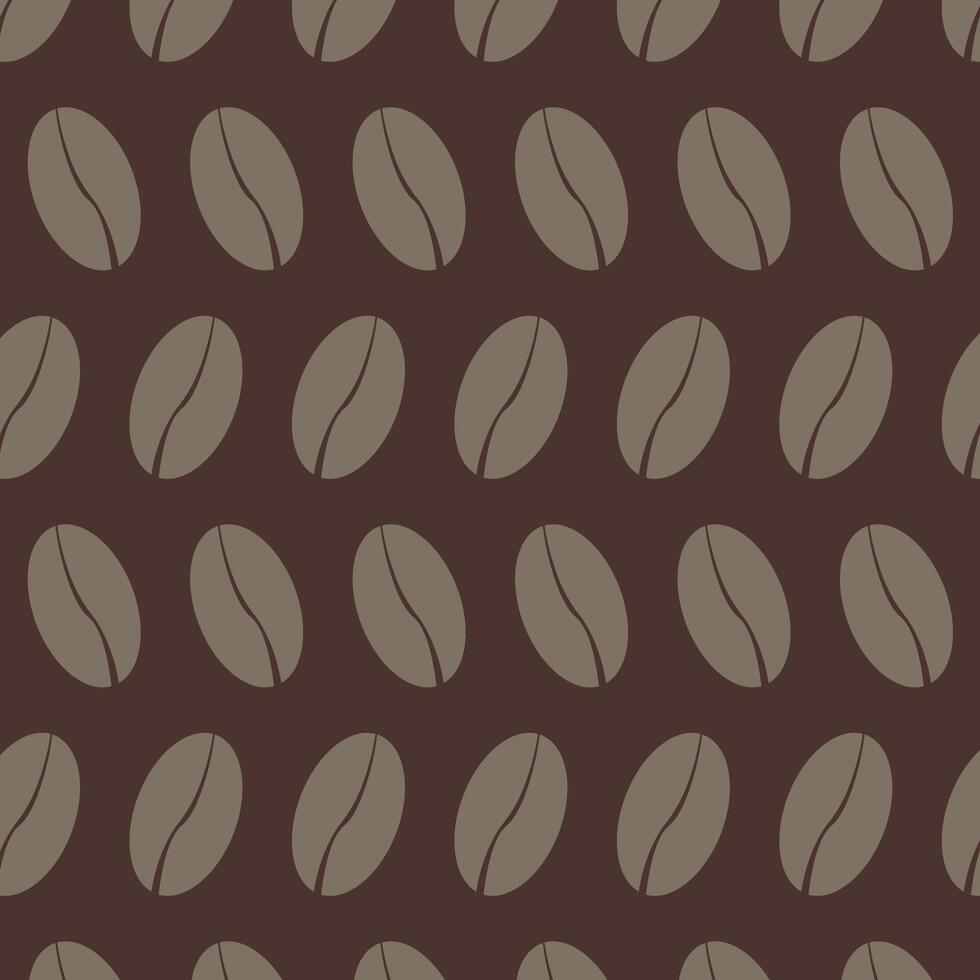 Coffee beans seamless pattern. Brown background. International coffee day. vector