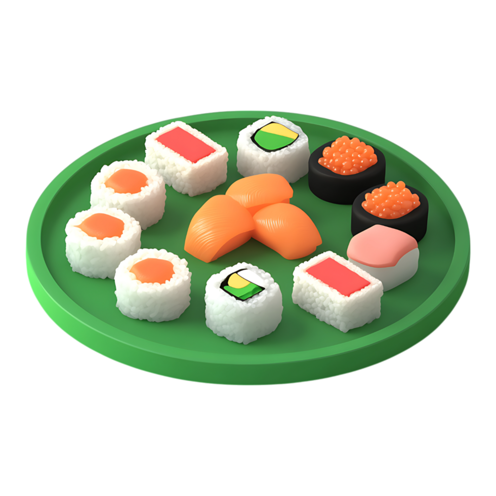 3d sushi top view png
