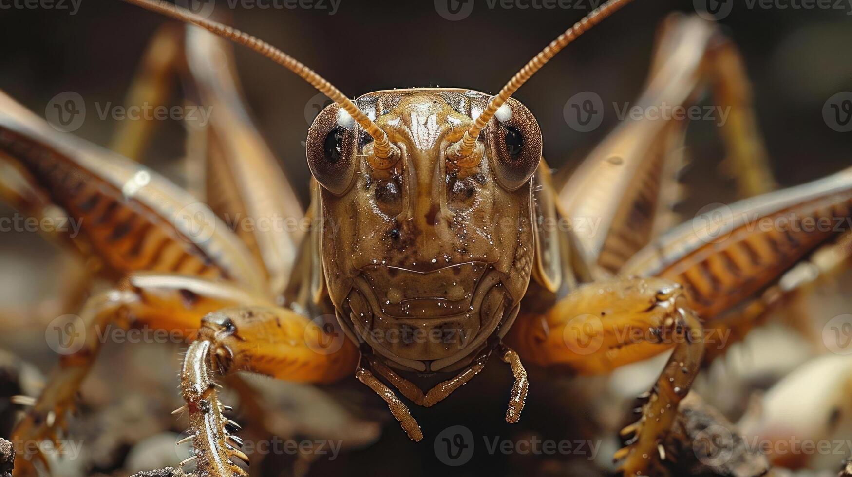 A cockroach in focus with a fuzzy background. photo