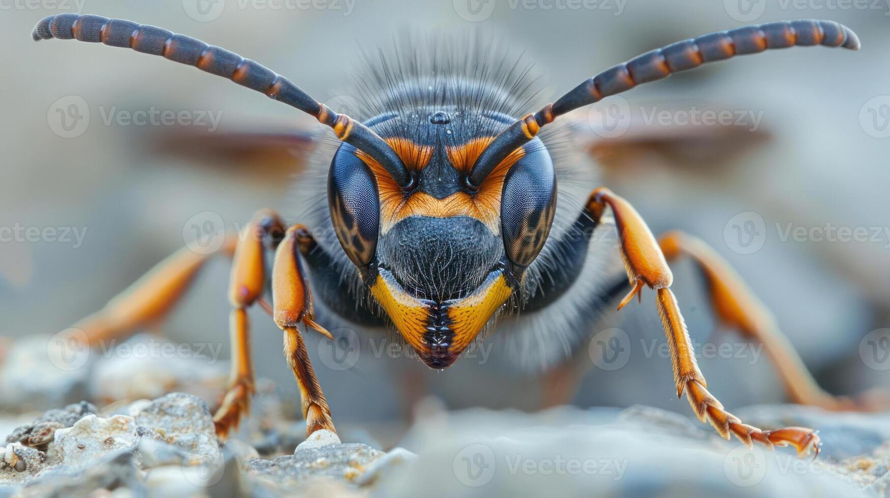 Close up of a honey bee. photo
