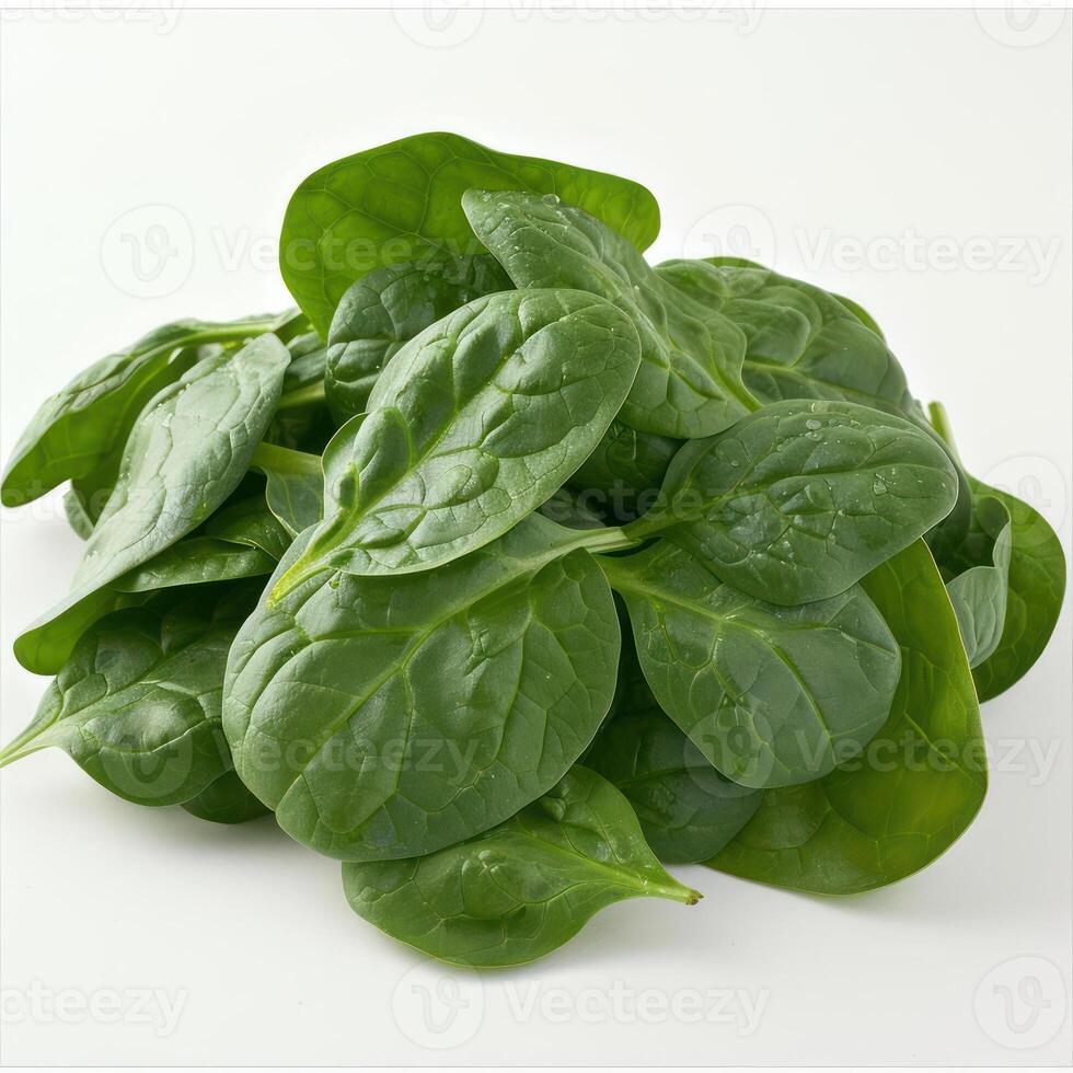 Loose leaf spinach fresh from the farm, ready for healthy eating. photo