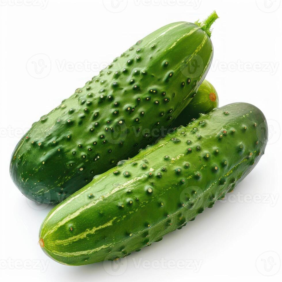 Two cucumber fruits with a dotted appearance. photo