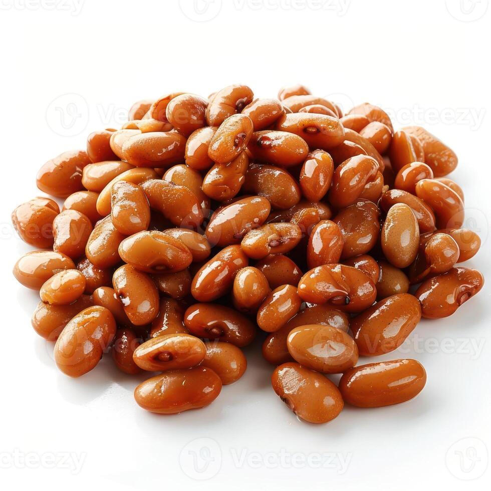 Brown beans in a pile, ready to eat or cook. photo