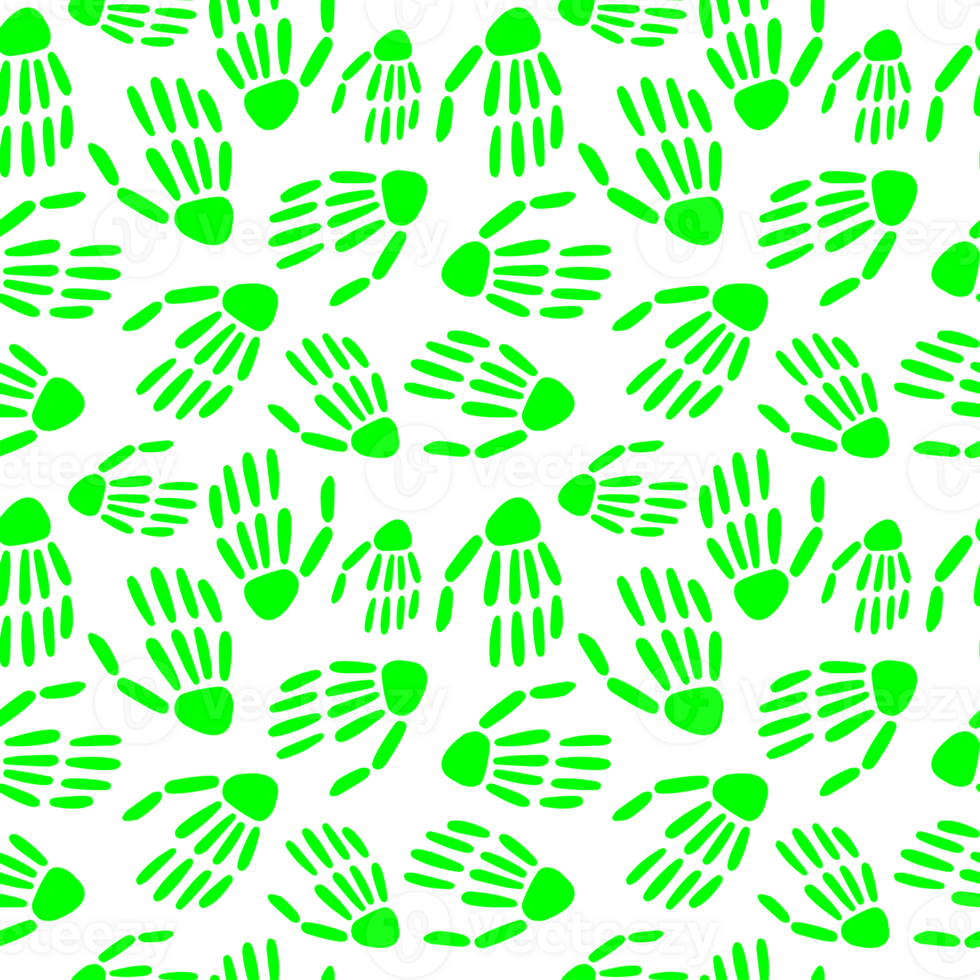 Green skeleton hands seamless pattern for halloween png