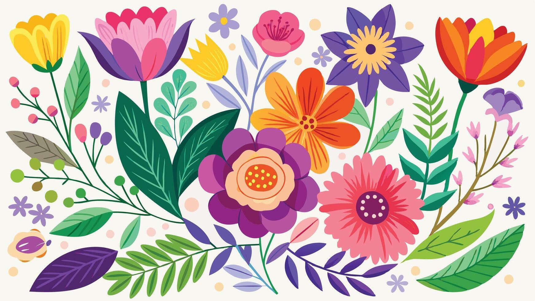 illustration of colorful flowers on a white background vector