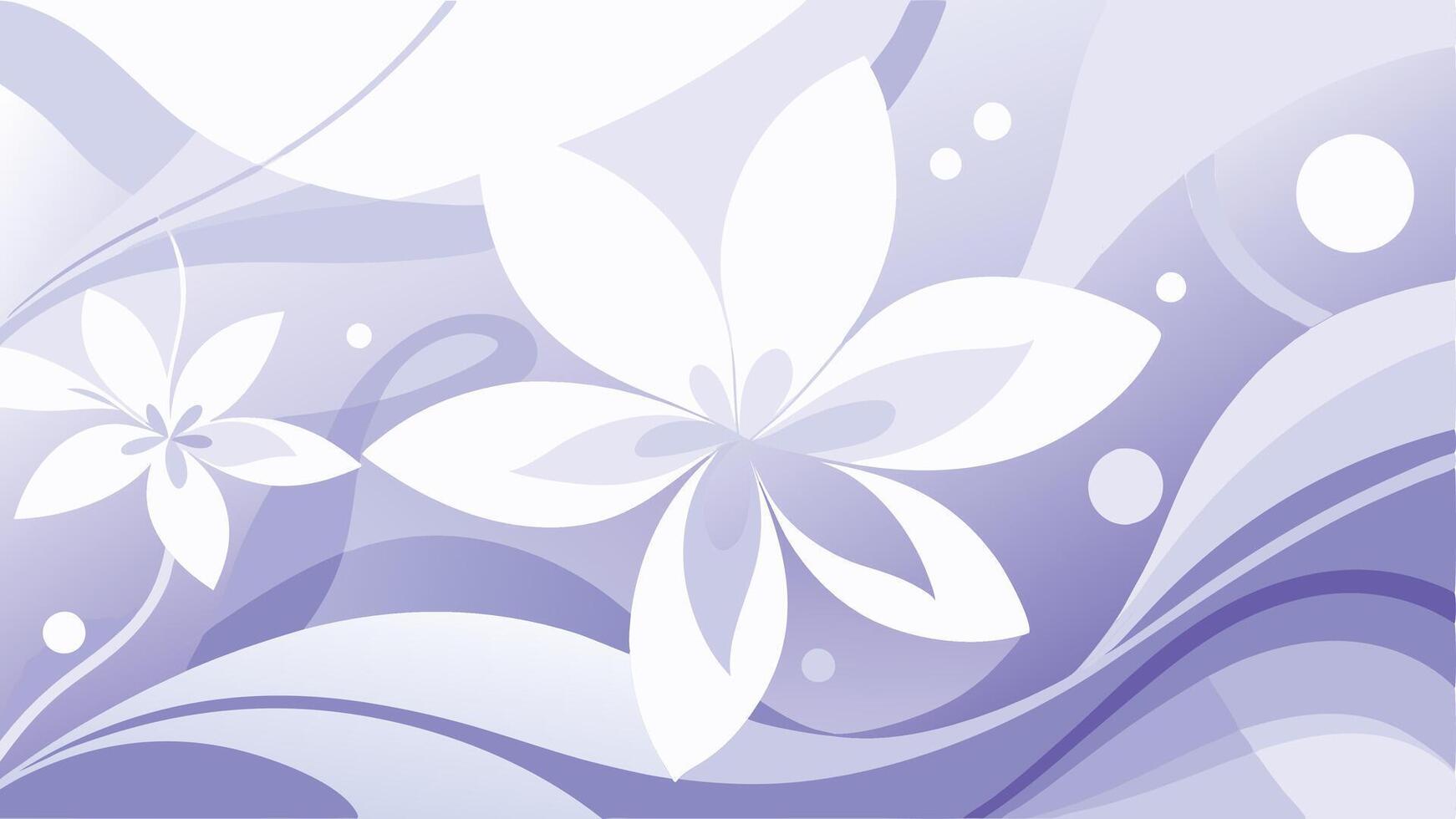 abstract background with flowers and waves vector