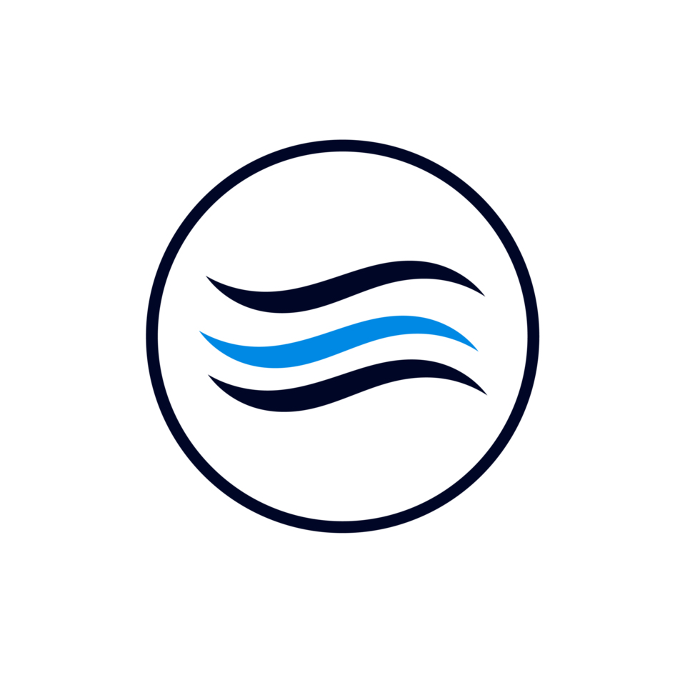 Water wave icon. Black single flowing wave line icon png