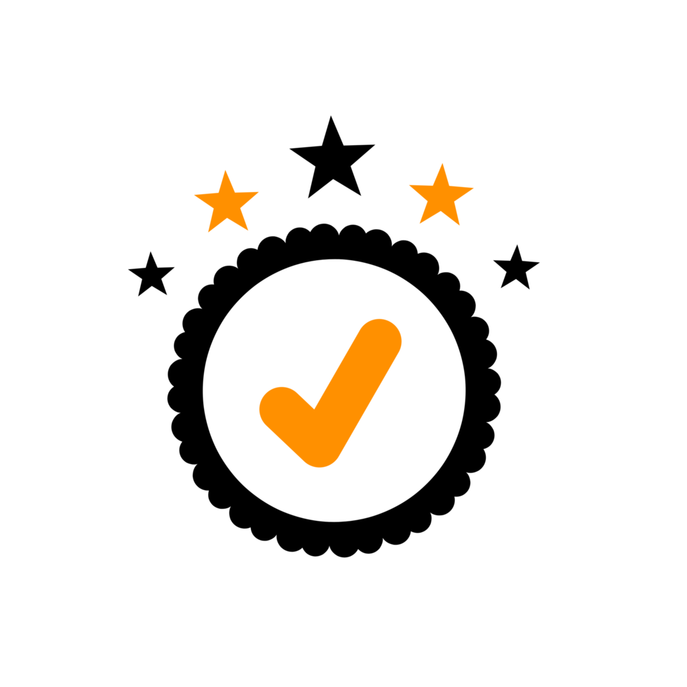 Approval check medal icon png