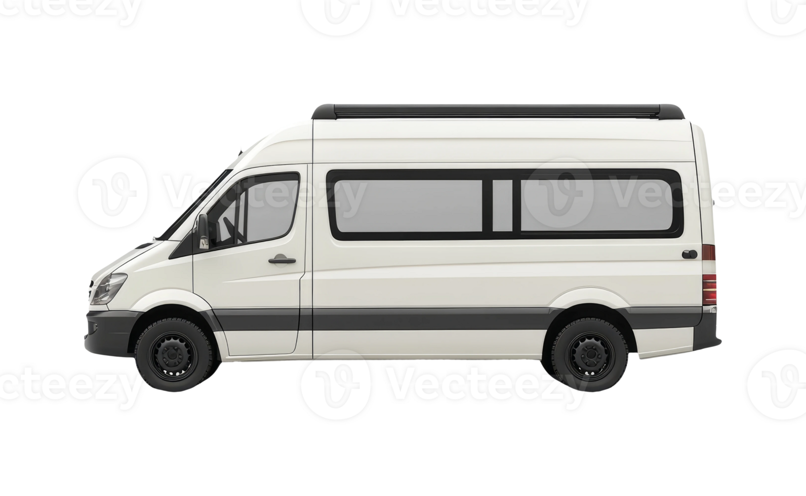 Simplistic White Van Isolated on Transparent Background png