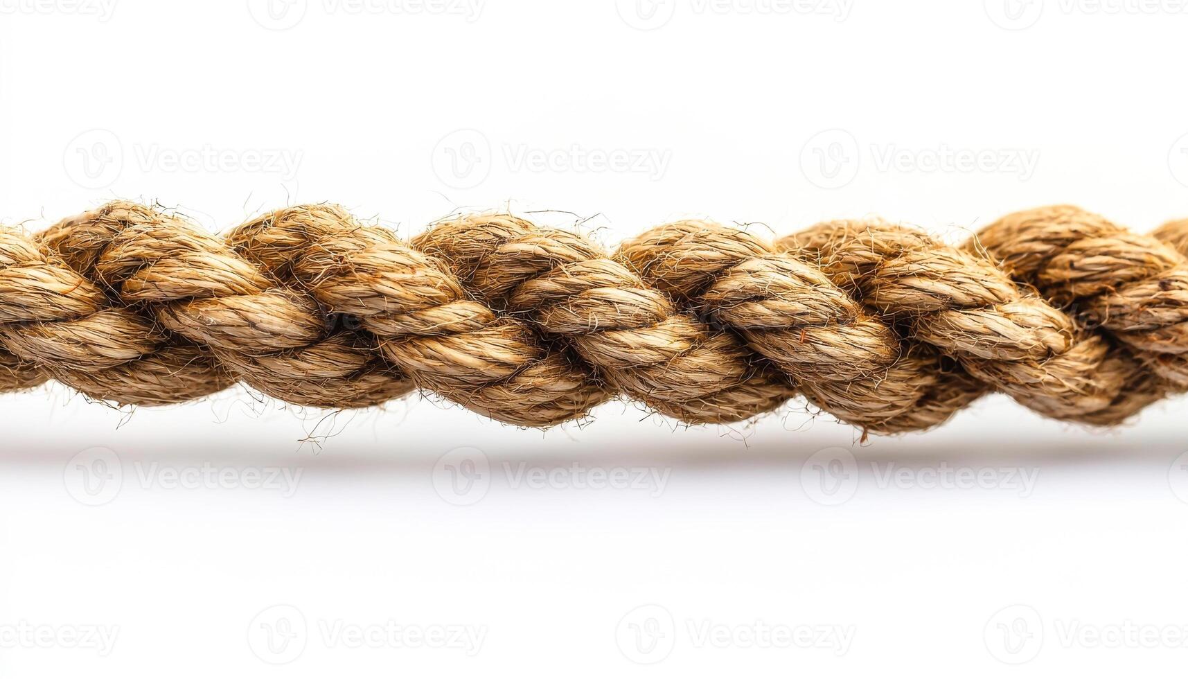 Tightly twisted natural fiber rope. A close-up of twisted natural fiber rope, highlighting its texture and strength for outdoor use. photo