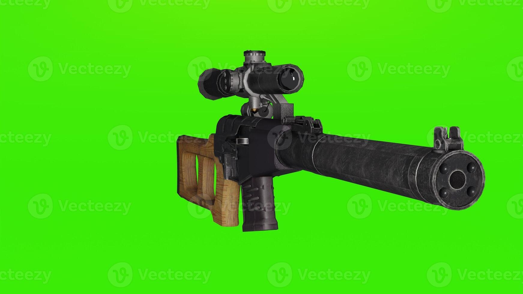An ak - 47 with a green background photo