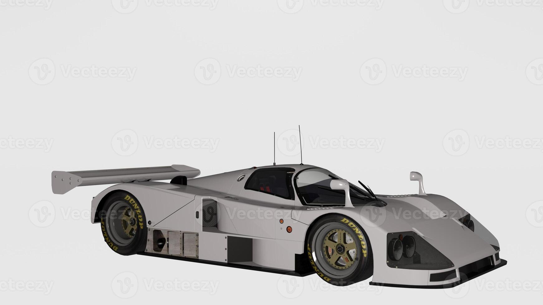 A race car is shown on a white background photo