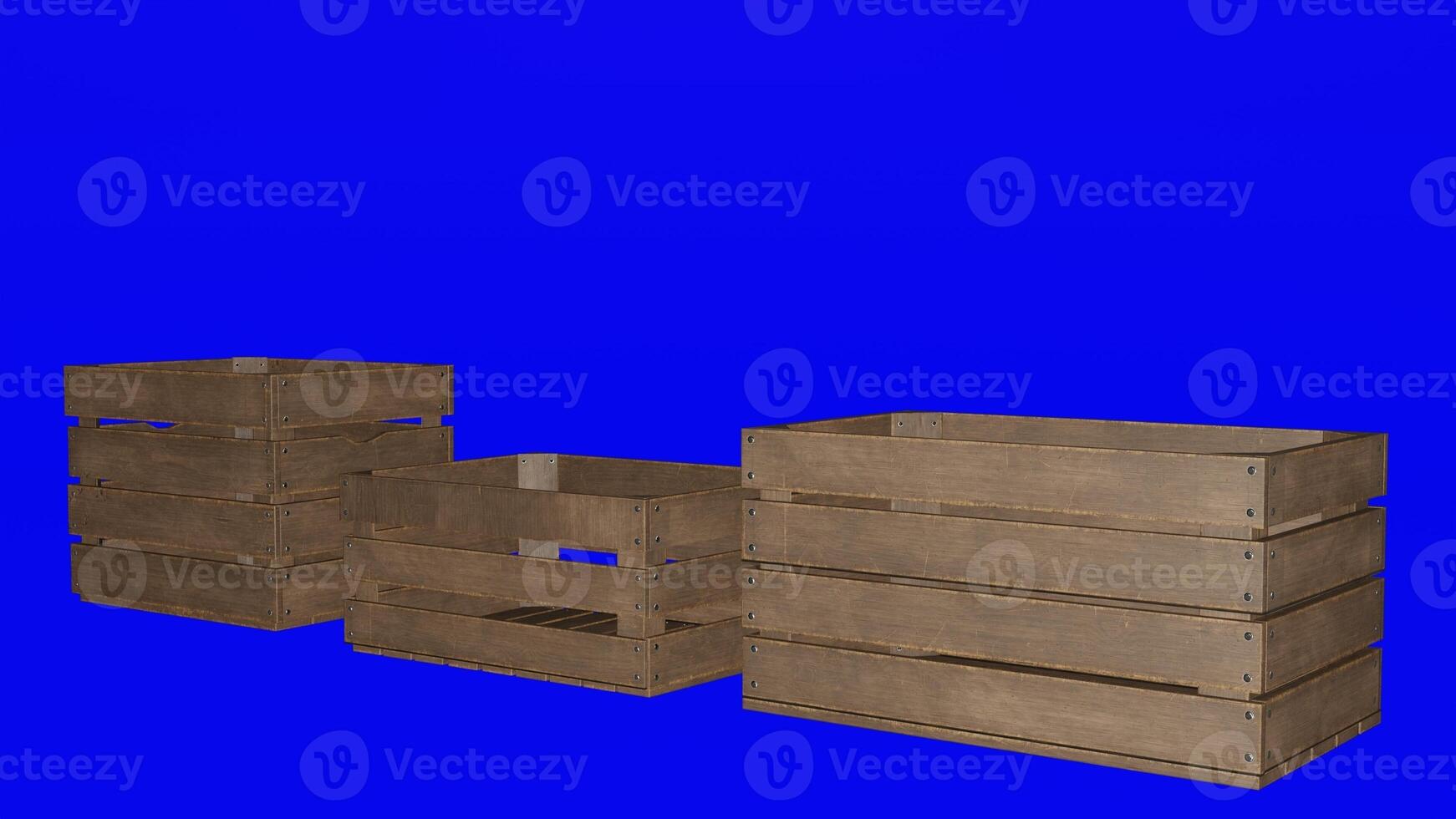 A set of three wooden crates photo