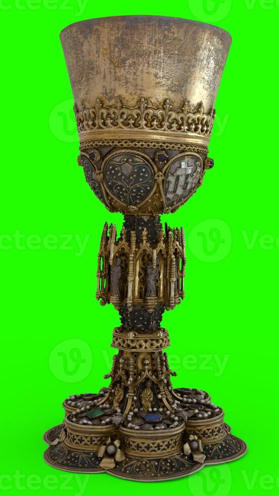 gothic chalice with green background photo