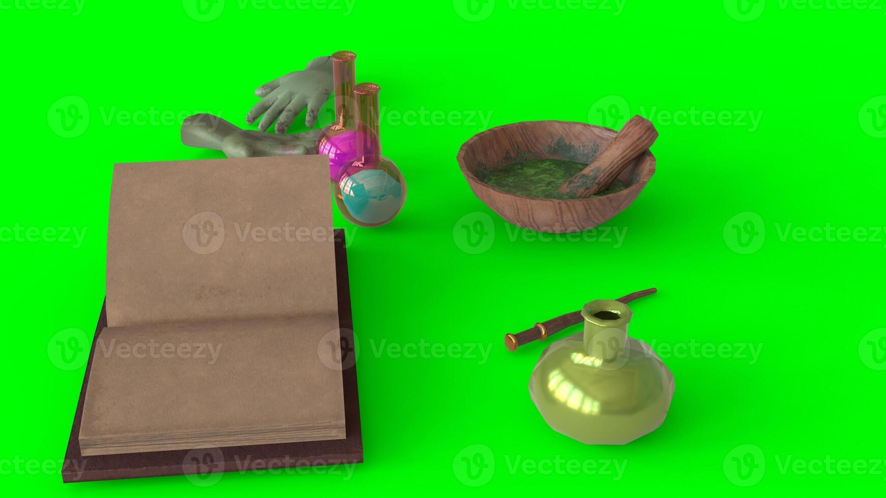 herb lab with green background photo