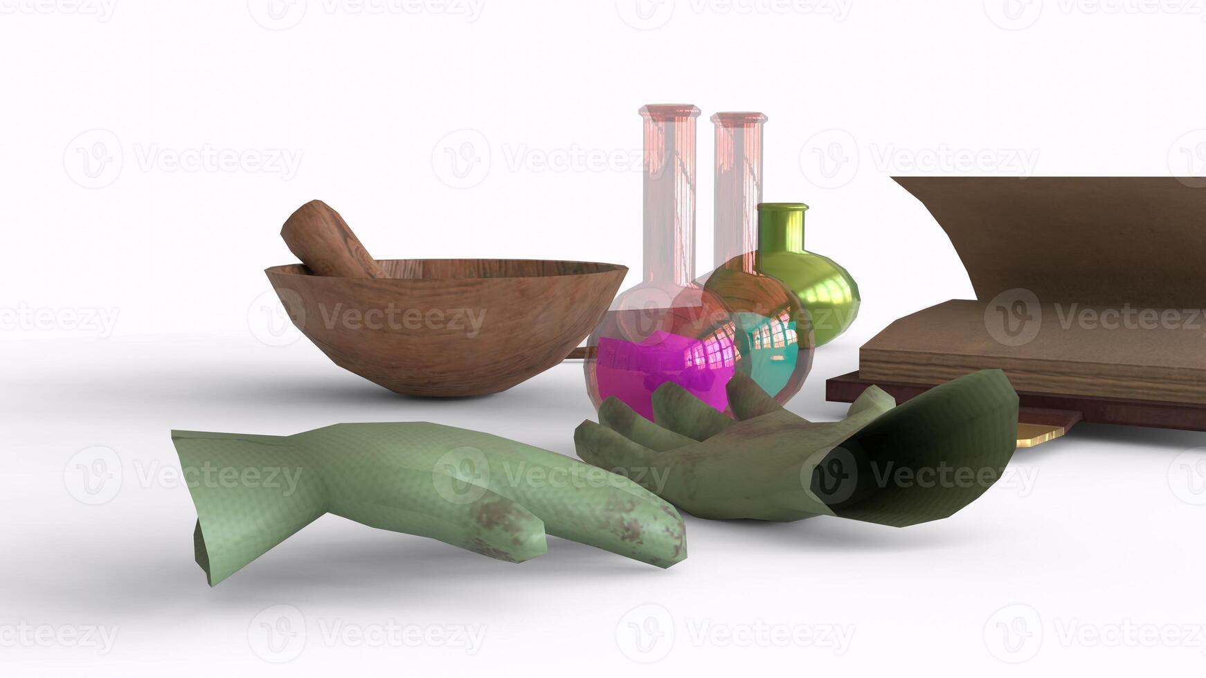 herb lab with white background photo