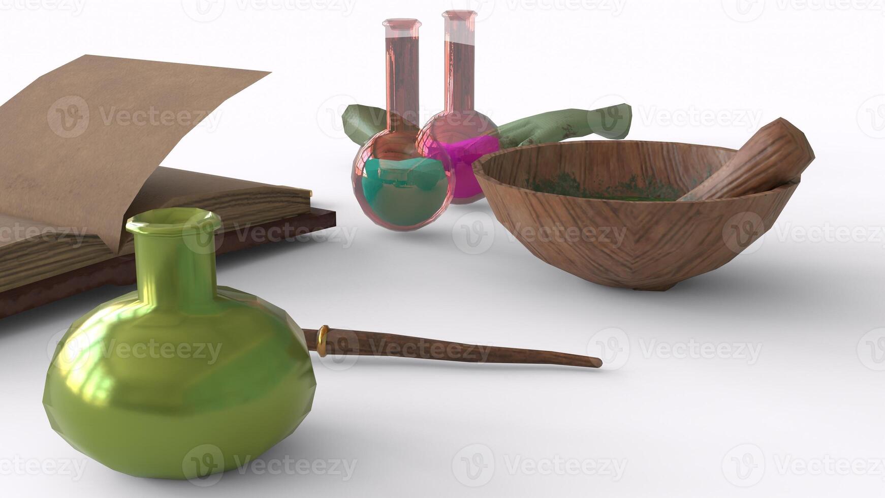 herb lab with white background photo