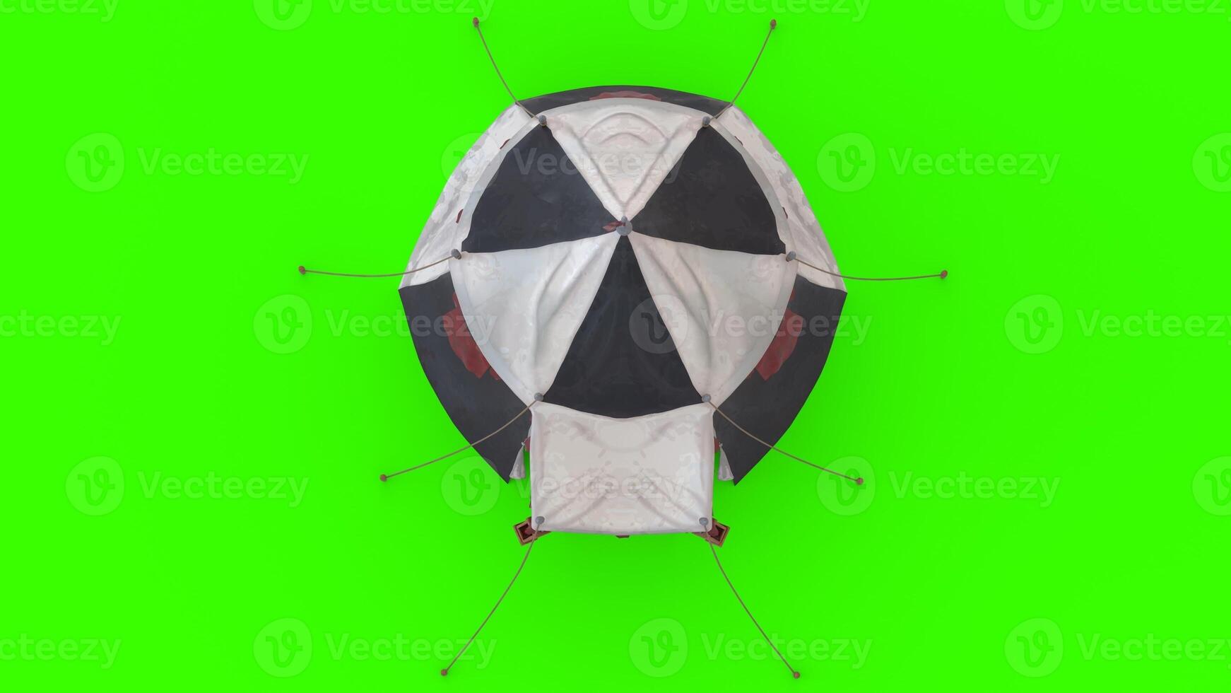 stylized medieval tent with green background photo