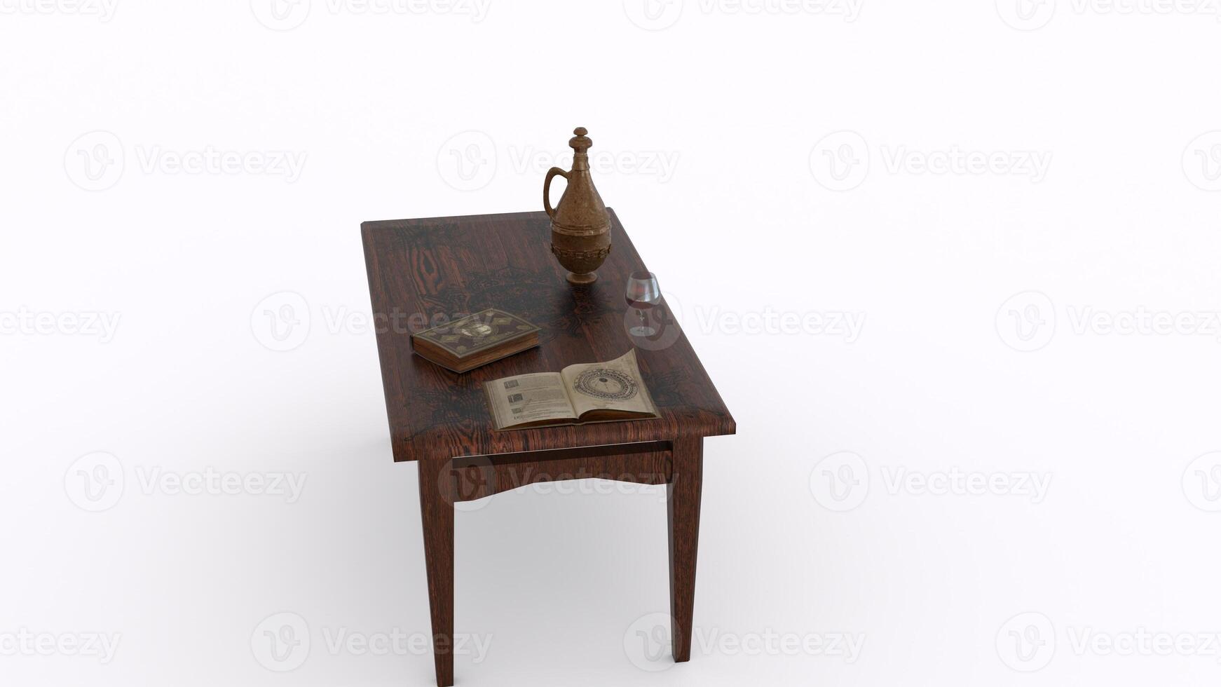table books wine glass with white background photo