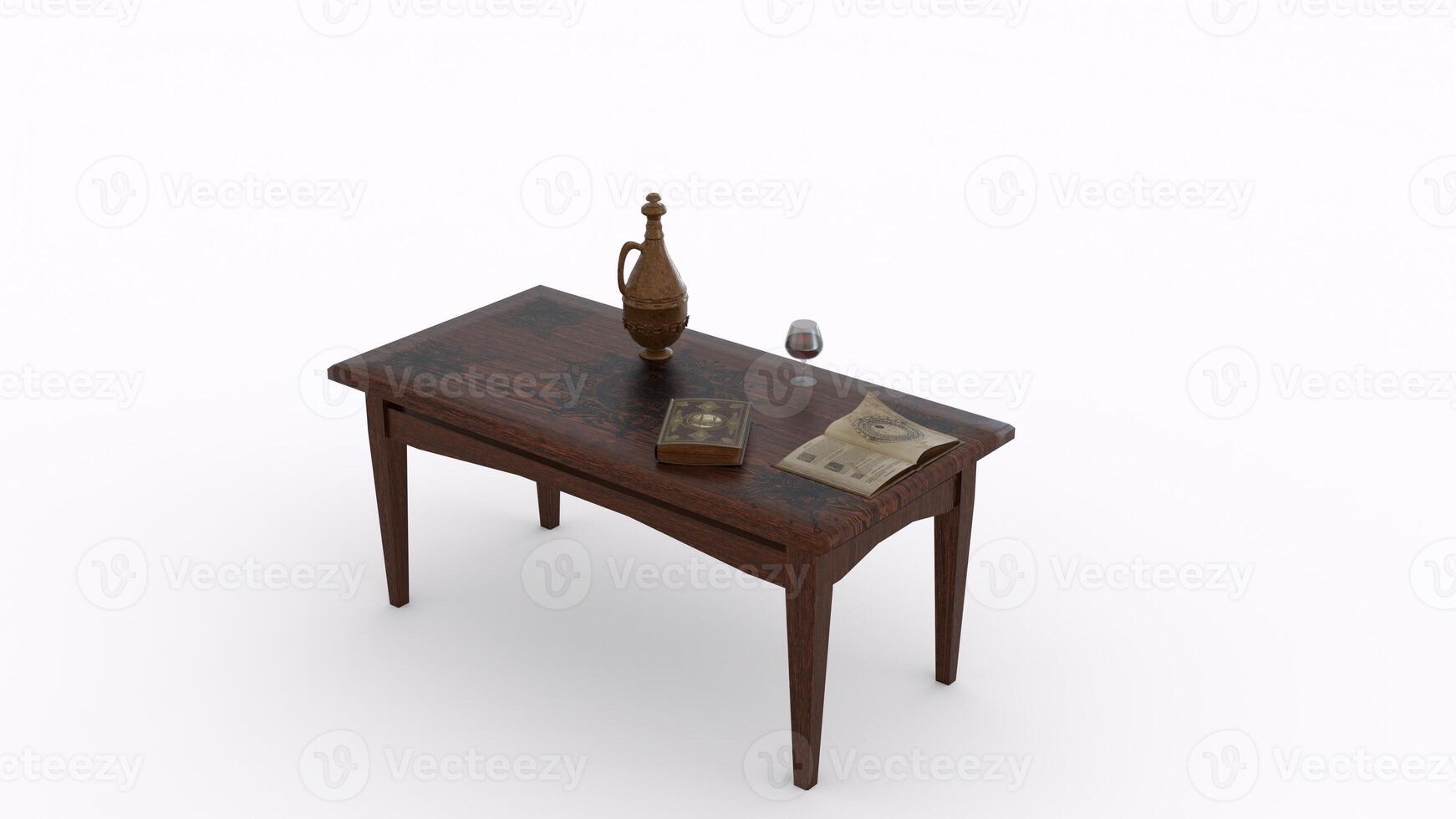 table books wine glass with white background photo