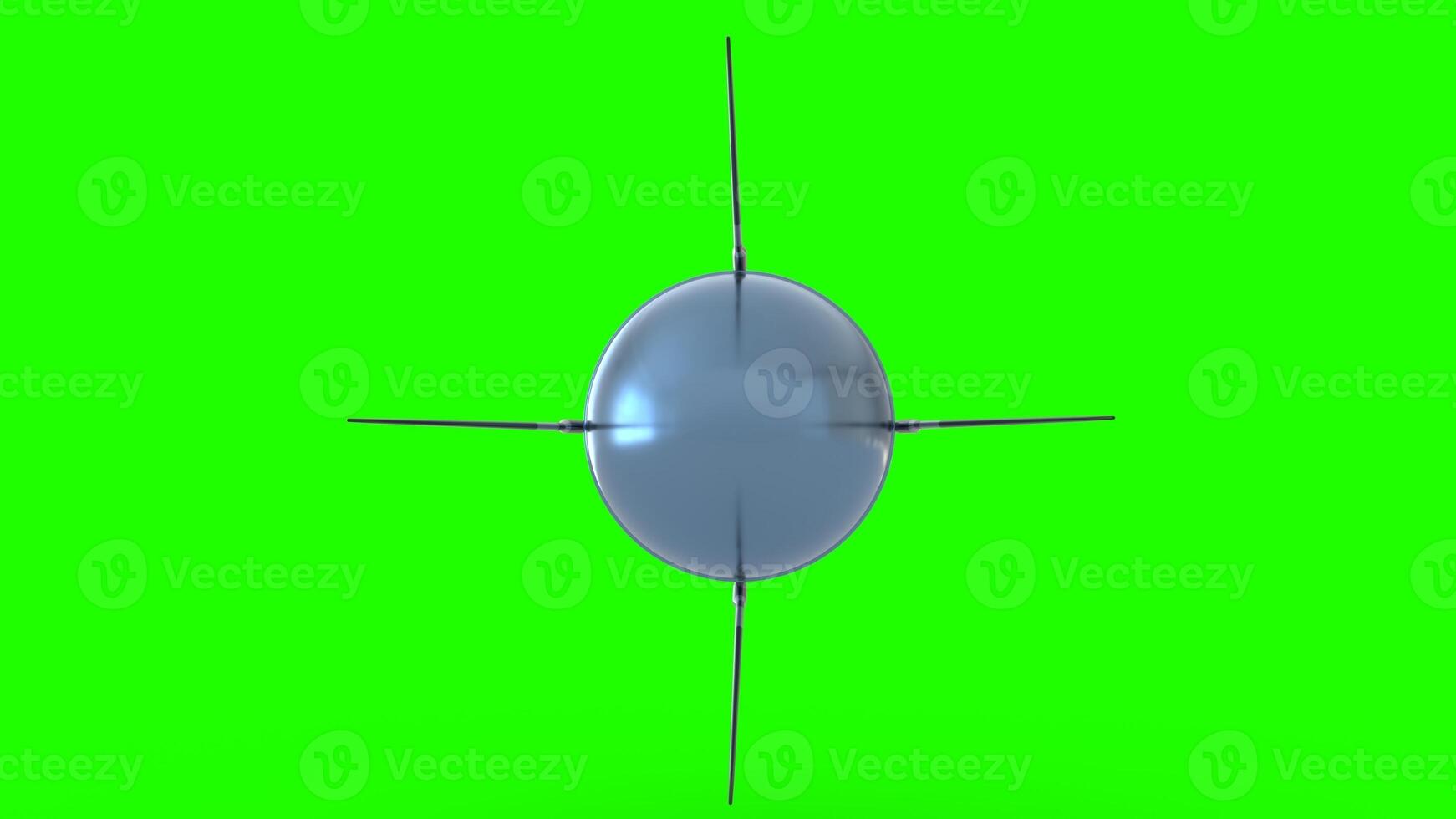 Artificial satellite with green background photo