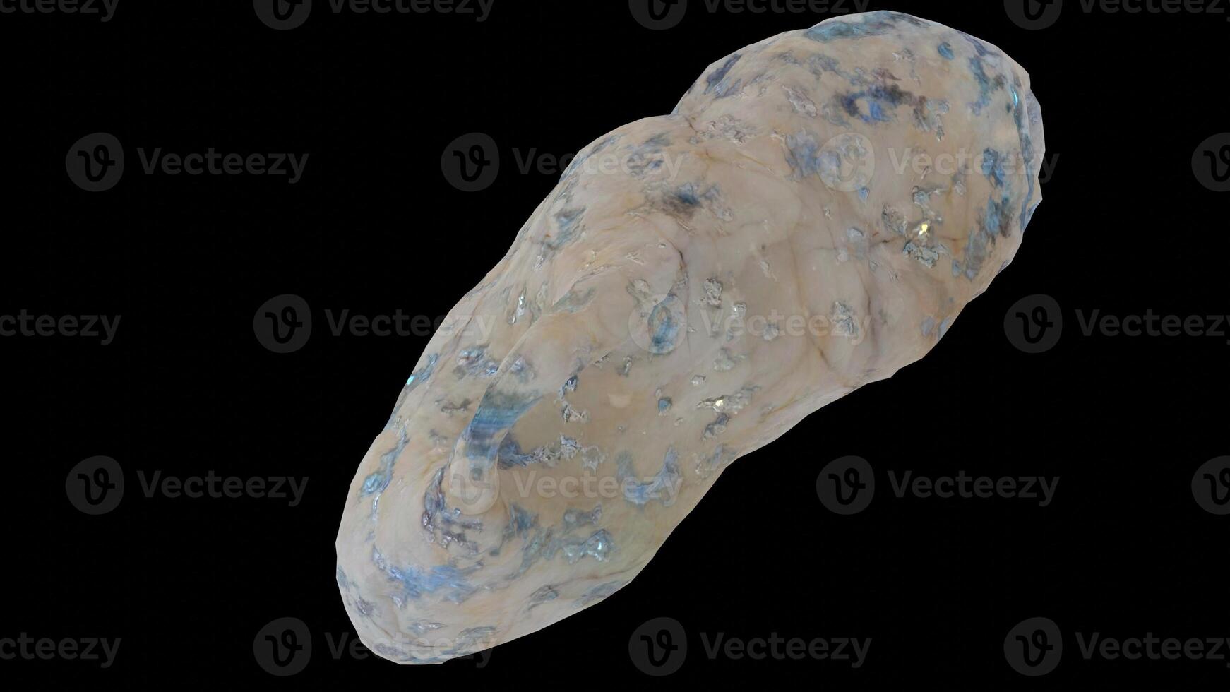 asteroid with minerals with black background photo