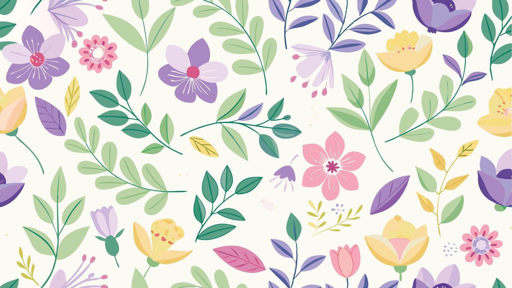 a floral pattern with many different flowers vector