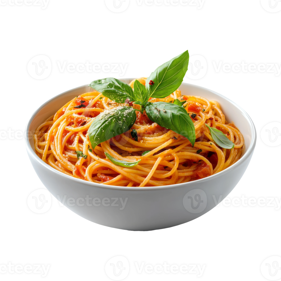Fresh Pasta Dish with Basil and Tomato Sauce png
