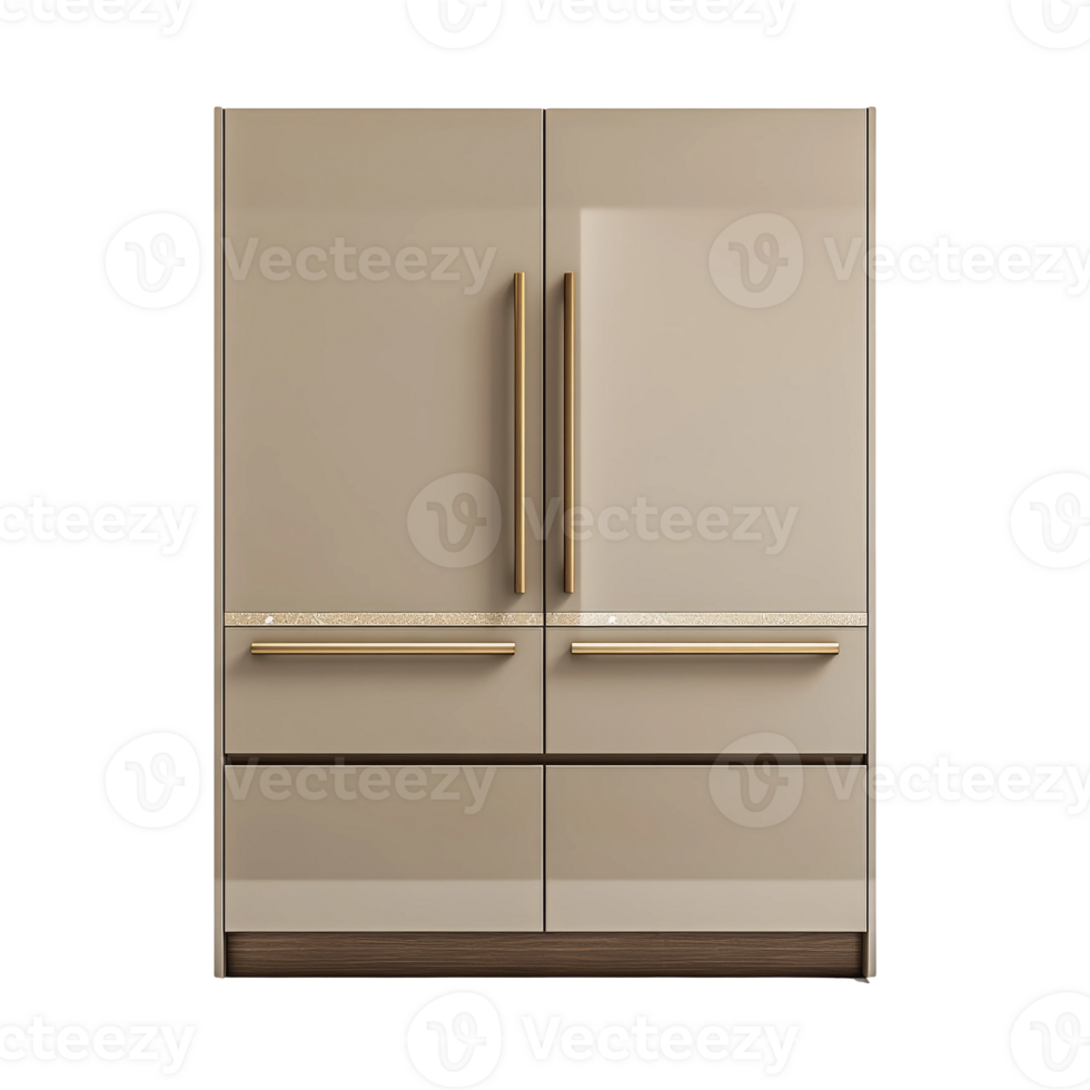 Modern Refrigerator with Elegant Design on Transparent Background png
