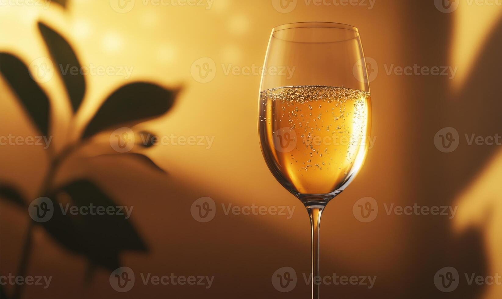 A glass of wine is sitting on a table photo