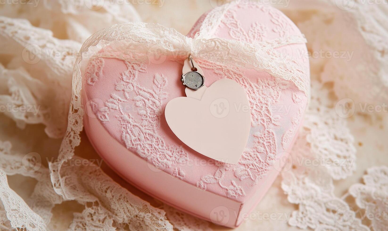 A pink box with a heart on it photo