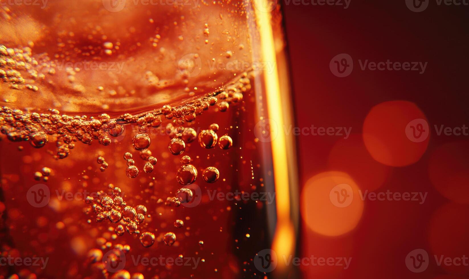 A glass of soda with bubbles in it photo