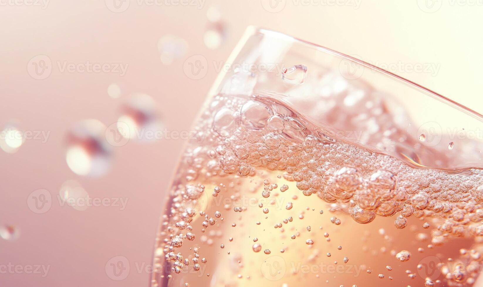 A glass of champagne with bubbles photo