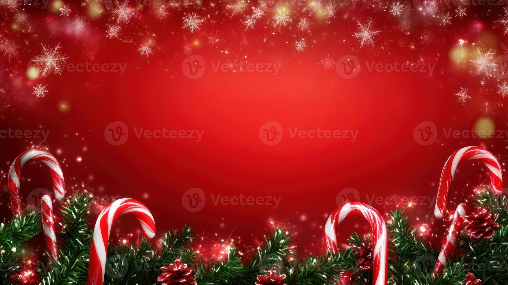 Festive Background with Reindeer Ornaments with Warm Red Text Space photo