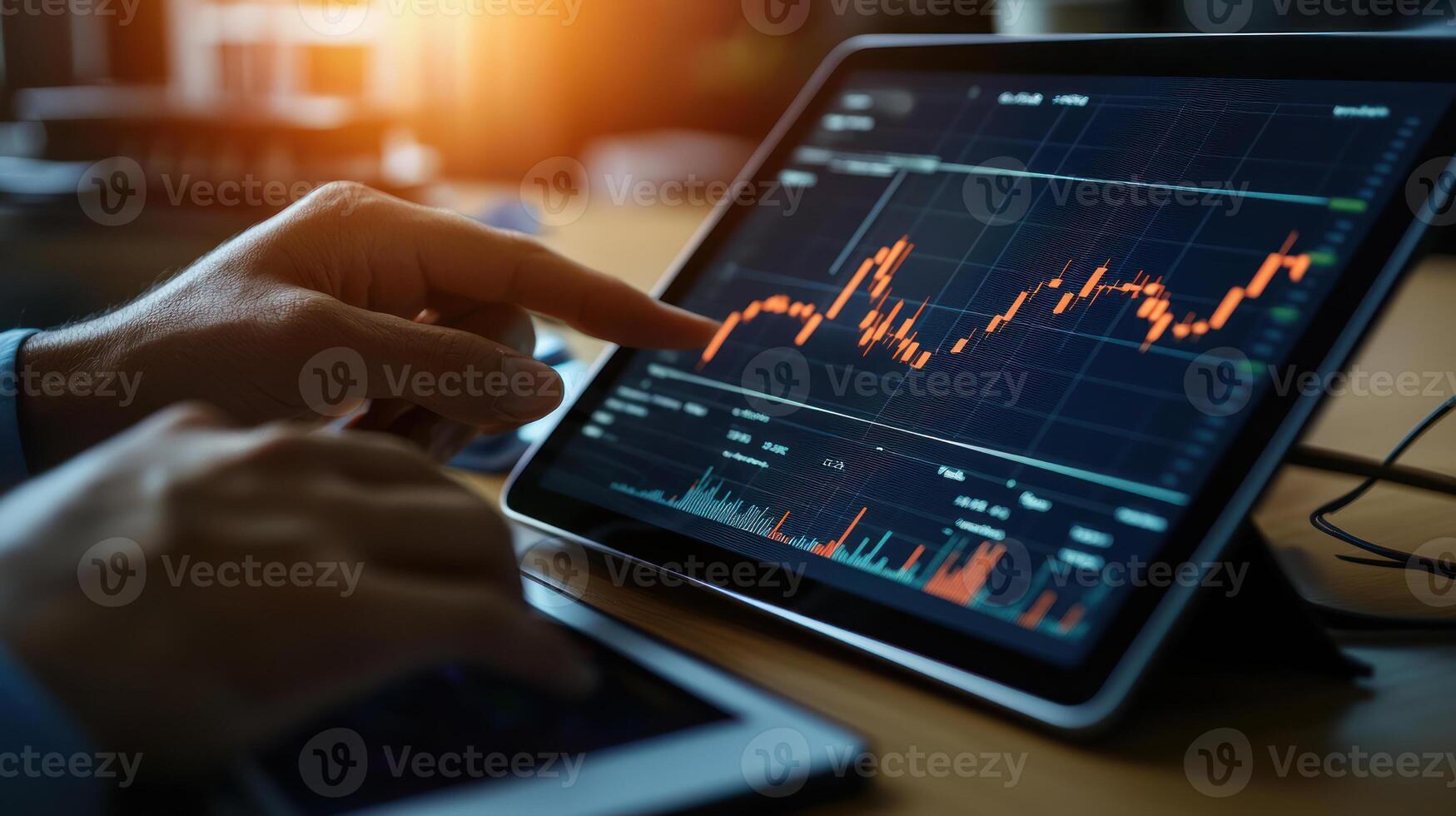 Dynamic Upward Trend on Digital Tablet Display photo