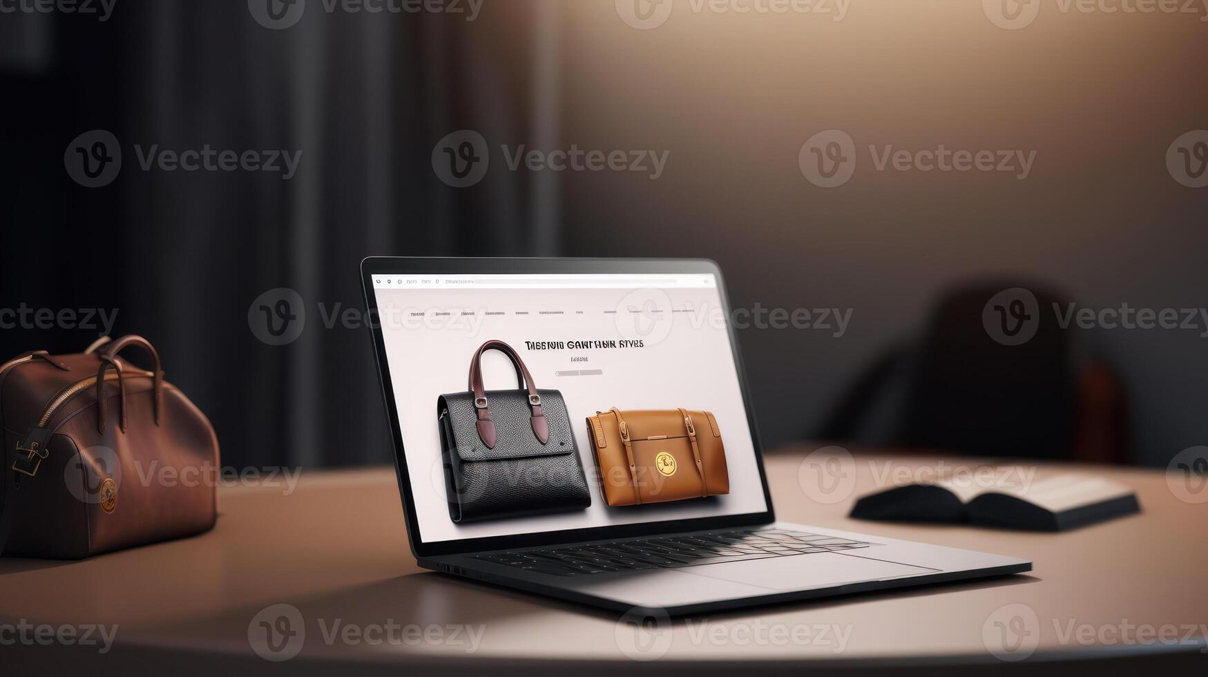 Elegant Ecommerce Website Interface Displaying Handbags photo